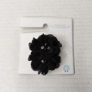 Edgehill Collection Black Organza Flower Hair Clips